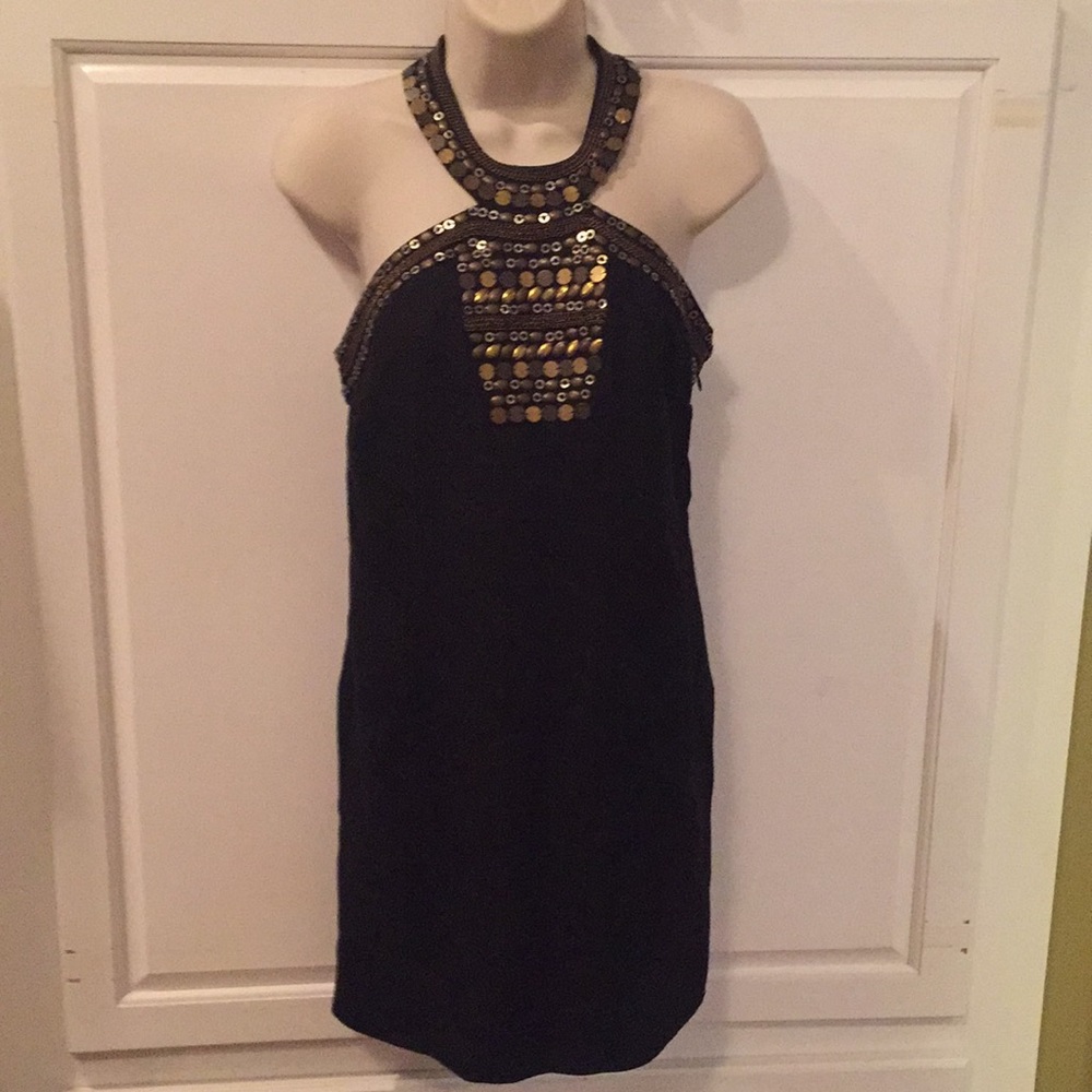 Dress with gold accents